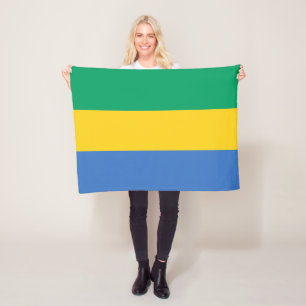 Gabon Flag Fleece Blanket