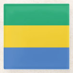 Gabon Flag Glass Coaster<br><div class="desc">Patriotic flag of Gabon.</div>