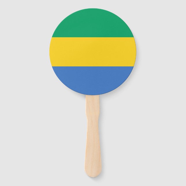 Gabon Flag Hand Fan (Front)