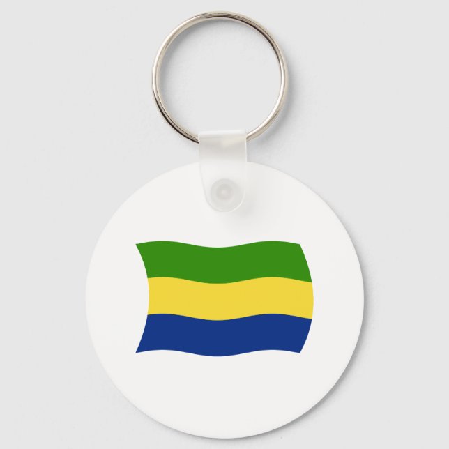 Gabon Flag Keychain (Front)