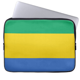 Gabon flag laptop sleeve