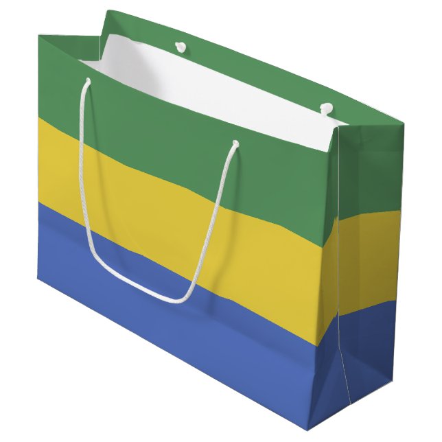Gabon flag large gift bag (Front Angled)