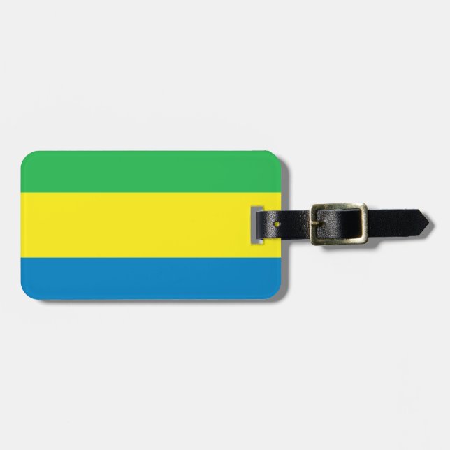 Gabon Flag Luggage Tag (Front Horizontal)