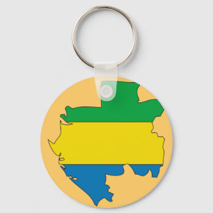 Gabon flag map key ring