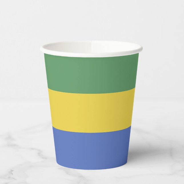 Gabon flag paper cups (Left)