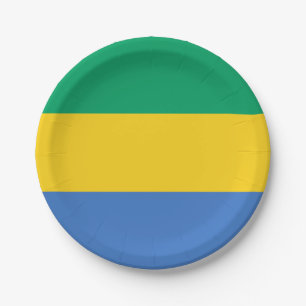 Gabon Flag Paper Plate