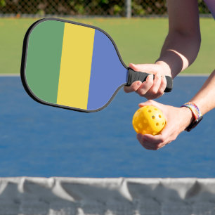Gabon flag pickleball paddle