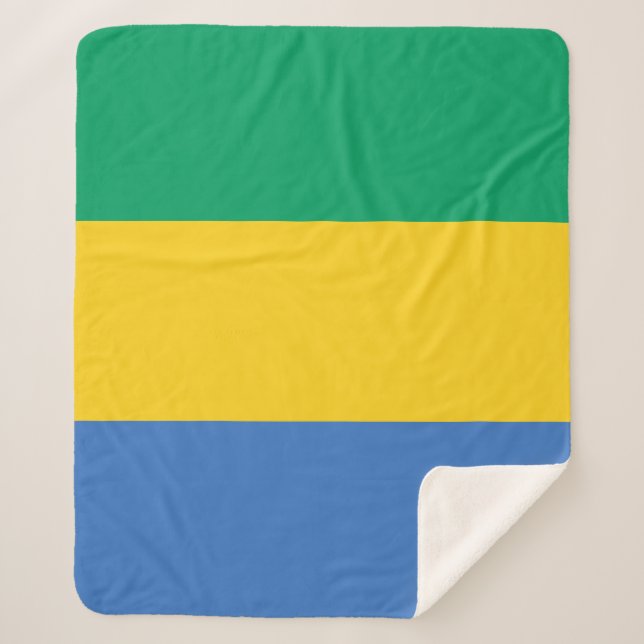 Gabon Flag Sherpa Blanket (Front)