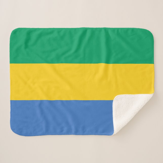 Gabon Flag Sherpa Blanket (Front (Horizontal))