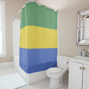 Gabon flag shower curtain