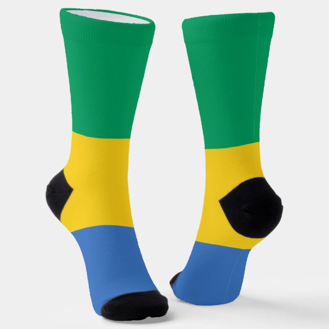 Gabon Flag Socks (Angled)