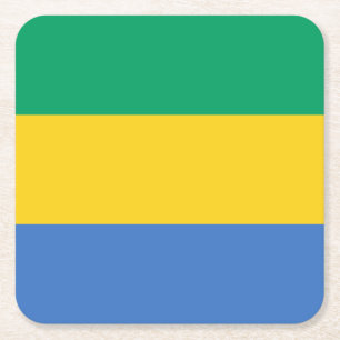 Gabon Flag Square Paper Coaster