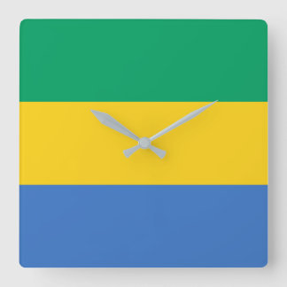 Gabon Flag Square Wall Clock