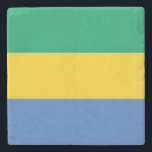 Gabon Flag Stone Coaster<br><div class="desc">Patriotic flag of Gabon.</div>
