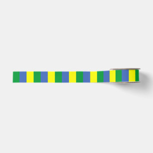 gabon flag stripes country symbol green blue yello grosgrain ribbon