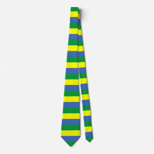 gabon flag stripes country symbol green blue yello tie