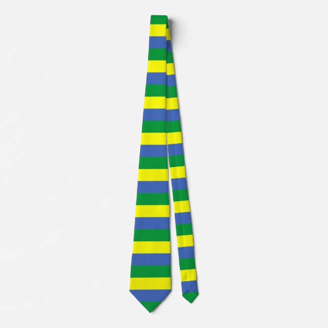 gabon flag stripes country symbol green blue yello tie (Front)
