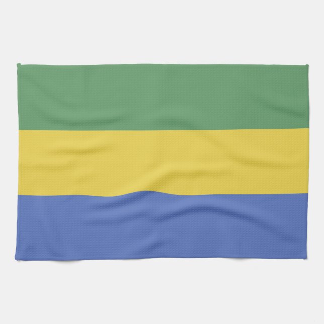 Gabon flag tea towel (Horizontal)