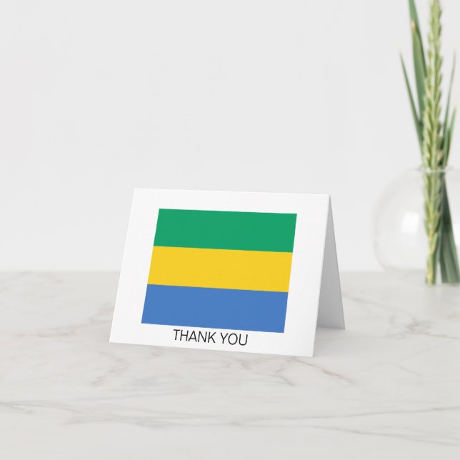 Gabon Flag Thank You Card (Front)