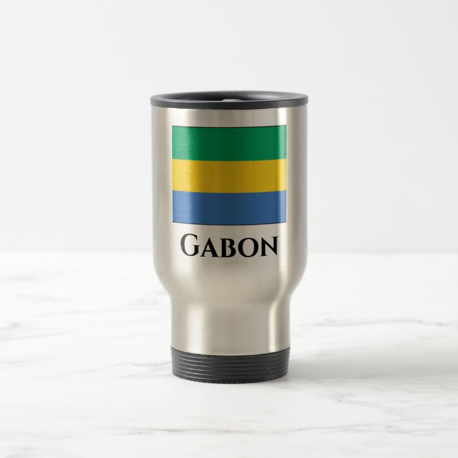 Gabon Flag Travel Mug (Center)