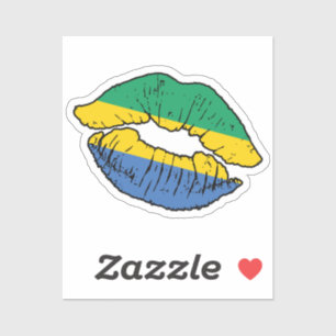 Gabon Gabonese Lipstick Love Flag