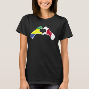 Gabon Japan Flag - Gabonese Japanese Heart T-Shirt