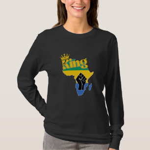 Gabon King With Gabonese Flag In Africa Map Fist T-Shirt