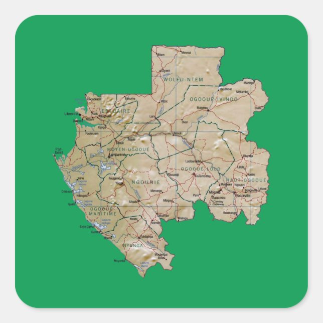 Gabon Map Sticker (Front)