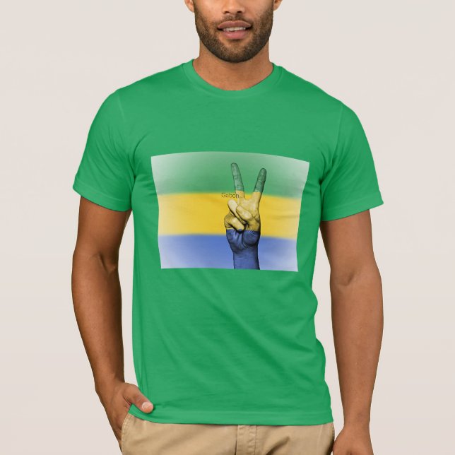 Gabon, peace sign, T-Shirt (Front)