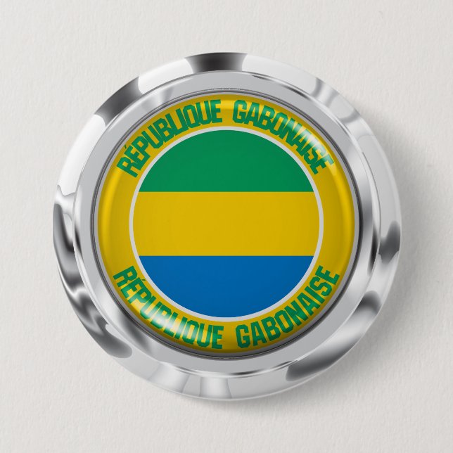 Gabon Round Emblem 7.5 Cm Round Badge (Front)