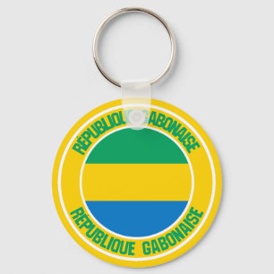 Gabon Round Emblem Key Ring