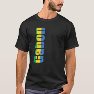 Gabon with flag colours on the side of T-Shirt