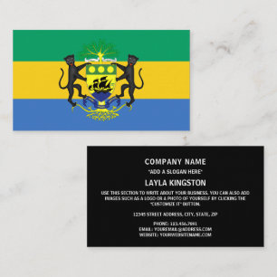 Gabonese Flag & Coat of Arms, Flag of Gabon Business Card
