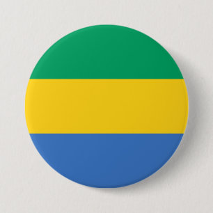 Gabonese Flag (Gabon) 7.5 Cm Round Badge