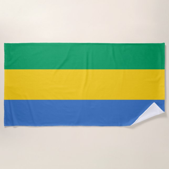 Gabonese Flag (Gabon) Beach Towel (Front)