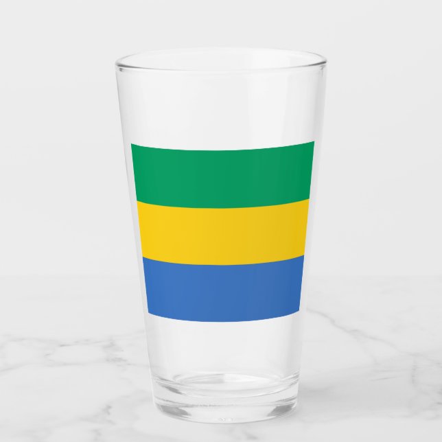 Gabonese Flag (Gabon) Glass (Front)