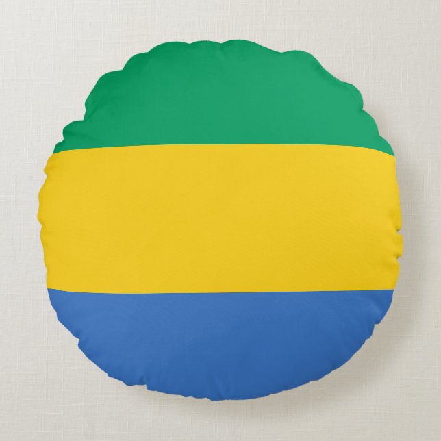 Gabonese Flag (Gabon) Round Cushion (Front)