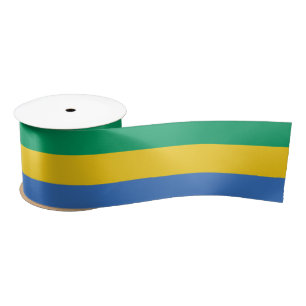 Gabonese Flag (Gabon) Satin Ribbon
