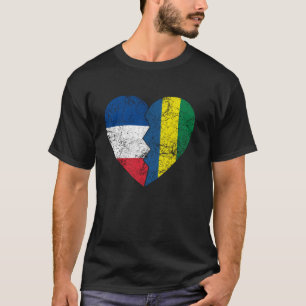 Gabonese French Flags Heart  France Gabon Roots Vi T-Shirt