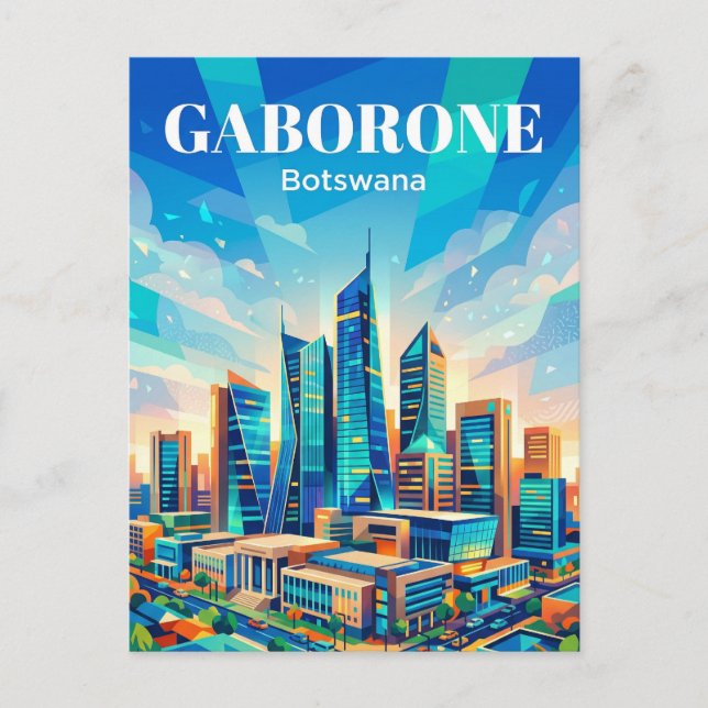 Gaborone CBD Botswana Postcard (Front)
