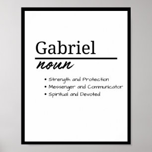 Gabriel, Boy Personalised Name Definition Poster