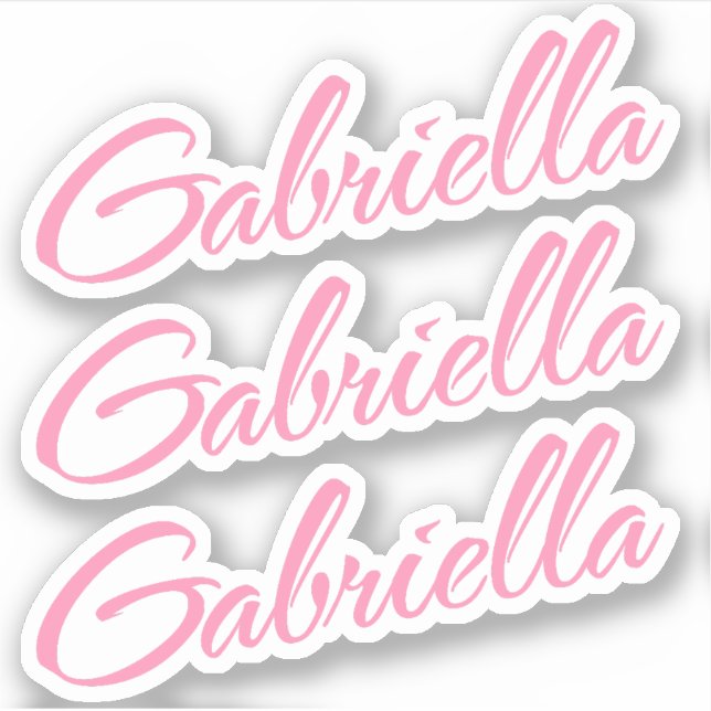Gabriella Decorative Name in Pink x3 Sticker (Front)