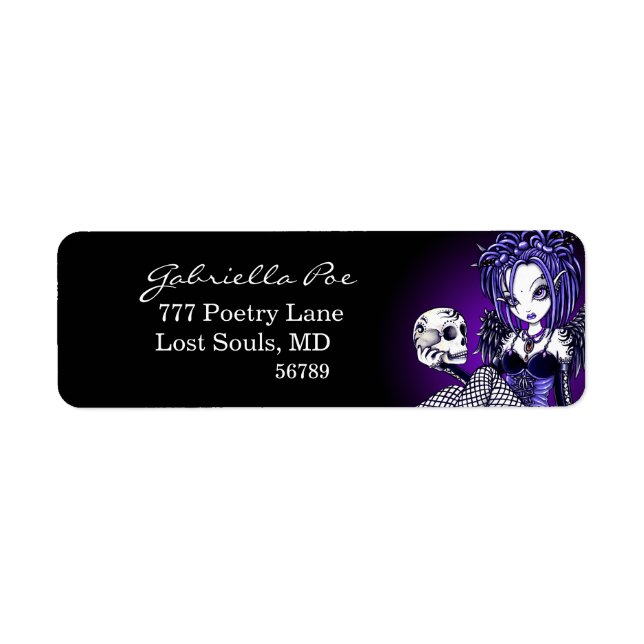 "Gabriella" Gothic Skull Angel Labels (Front)