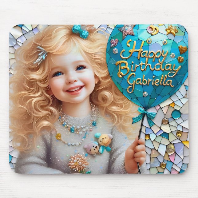 GABRIELLA ~ HAPPY BIRTHDAY BALLOON ~  MOUSE PAD (Front)