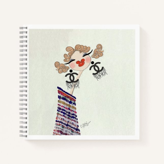 Gabrielle Coco Is Happy Fashion Illustration Notebook (Front)