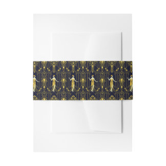 Gabsy gold and black decorative pattern invitation belly band