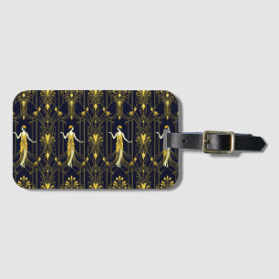 Gabsy gold and black decorative pattern luggage tag