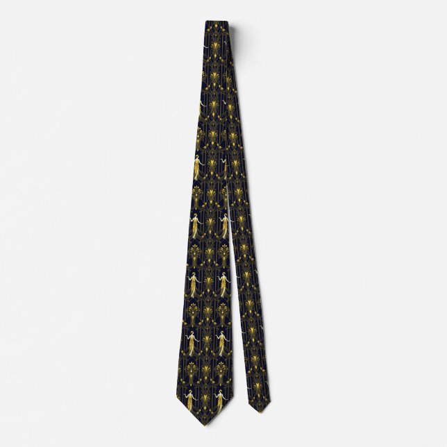 Gabsy gold and black decorative pattern tie (Front)