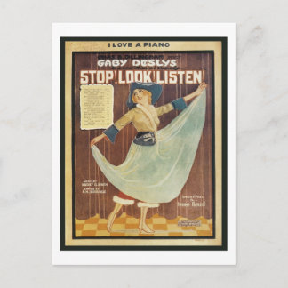 Gaby Deslys Stop! Look! Listen! Vintage Songbook C Postcard