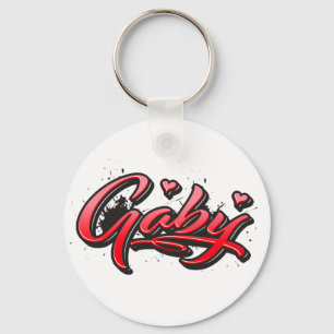 Gaby red Heart Graffiti Key Ring